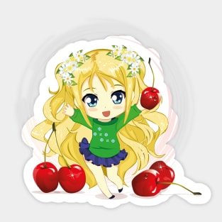cherry girk Sticker
